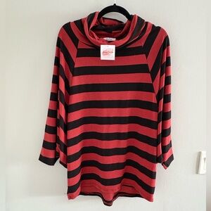 Jenny Boston Striped Cowlneck Shirt